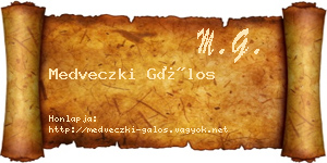Medveczki Gálos névjegykártya